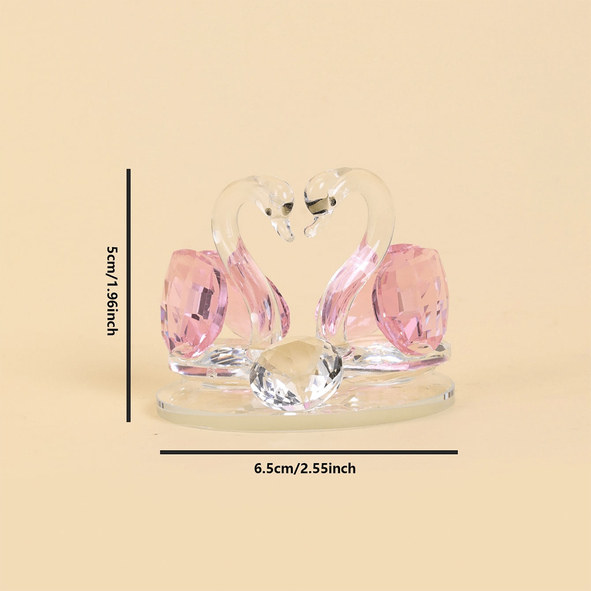 1pc Crystal Swan Figurine, Elegant Glass Ornament for Home or Office Decoration, Romantic Table Display Decor