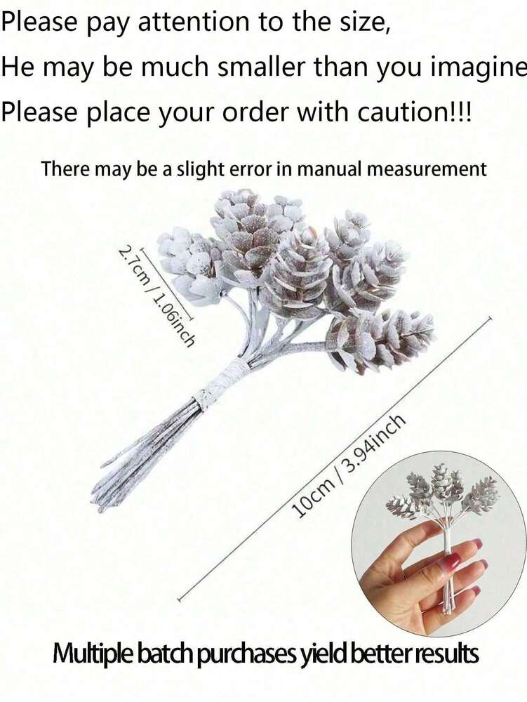 White Artificial Pinecones Set (10/30pcs), Decorative Pieces for DIY Christmas Wreaths, Bouquets & Winter Holiday Home Decor