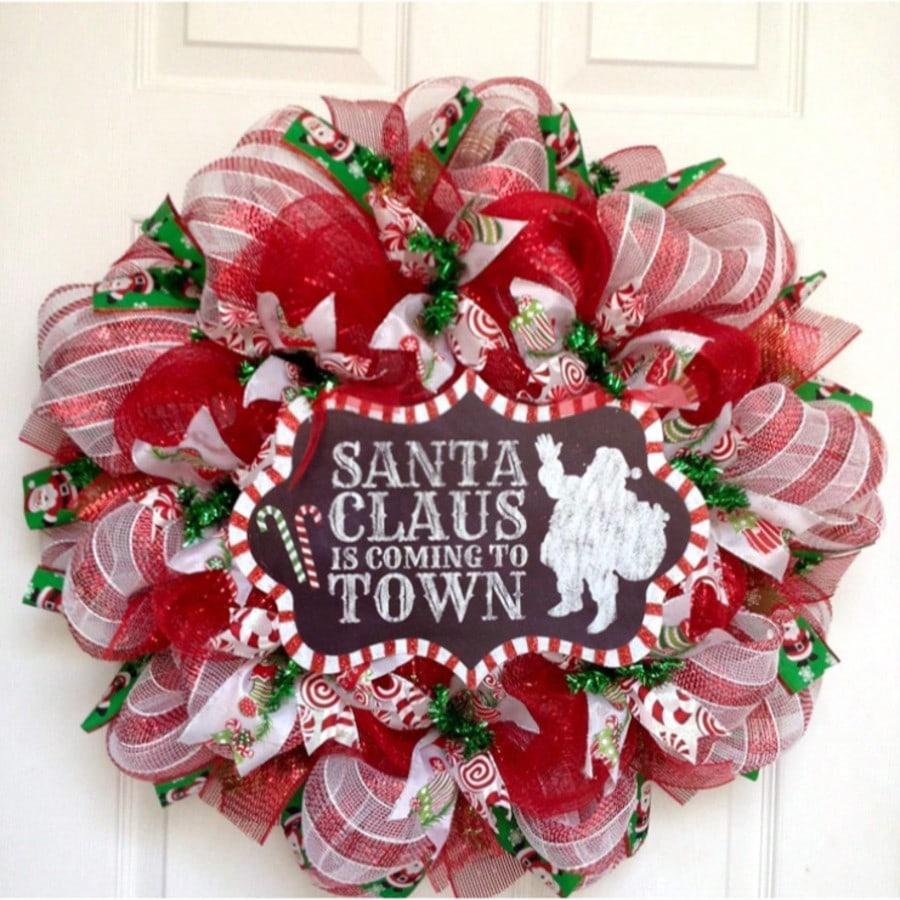 9m Christmas Mesh Ribbon Roll, Decorative Holiday Mesh for Tree, Wreaths, Gift Wrapping & DIY Crafts, Festive Party & Home Decor