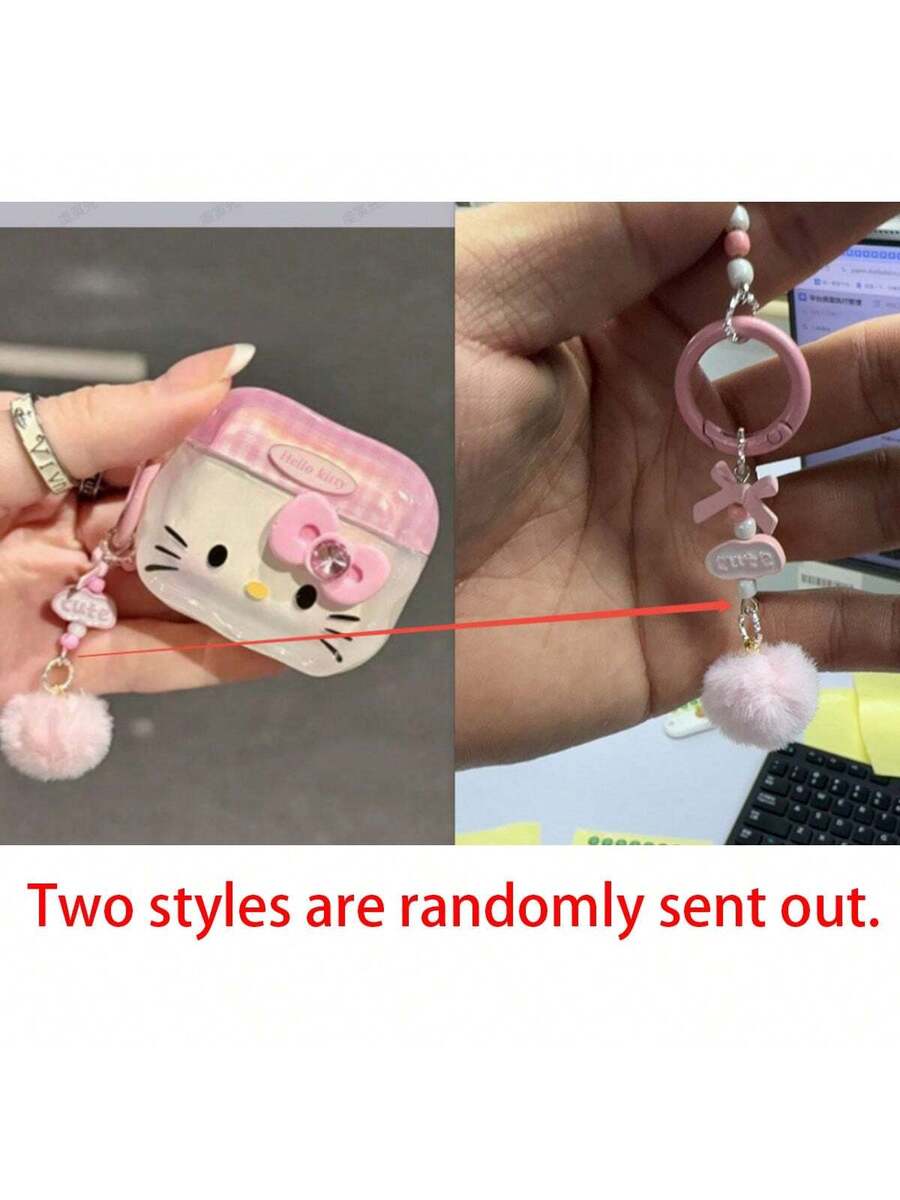 1pc Cartoon Kitty Bluetooth Earbud Case, Cute 3D Heart & Butterfly Protective Cover Compatible with AirPods 1/2/3/Pro, Drop-Resistant Pink Design