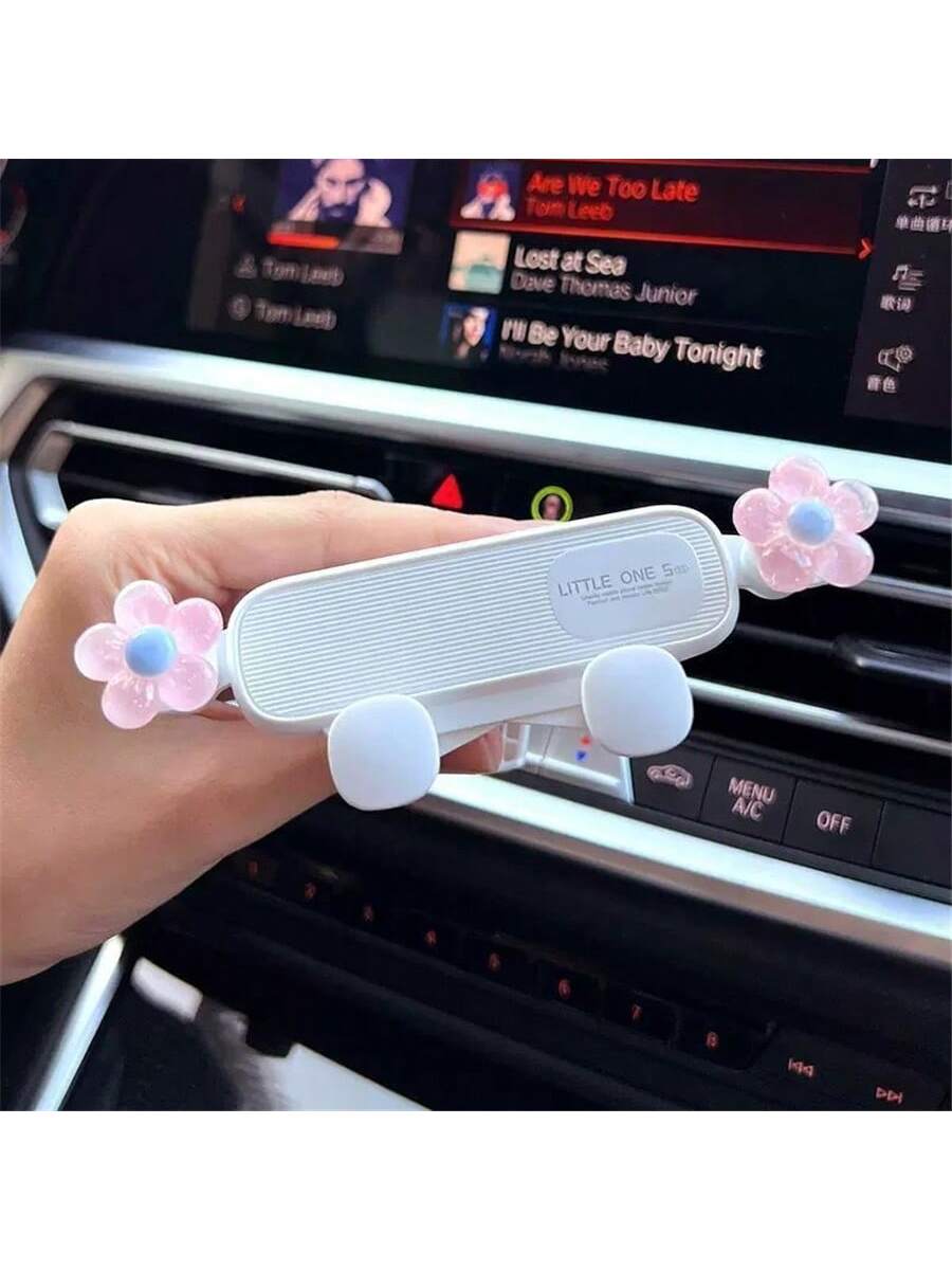 1pc Cartoon Car Phone Holder, Air Vent Mount Stand for iPhone & Android, Cute Car Accessory for Navigation & Hands-Free Use