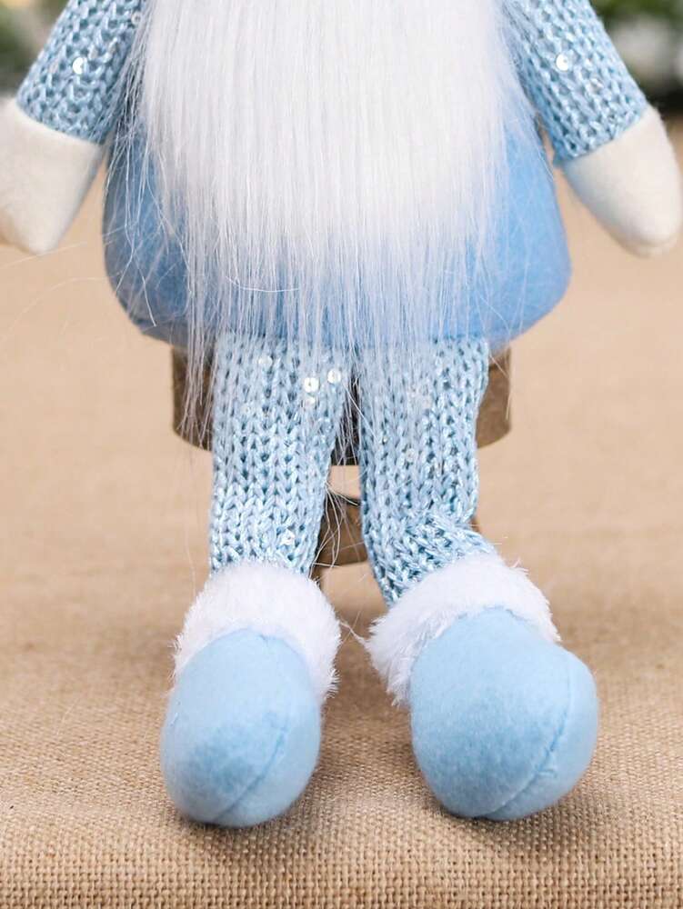 Christmas Gnome Ornament with Knitted Hat, Cute Faceless Figurine Decor, Festive Christmas Tree Decoration and Gift for Home, Table, or Office