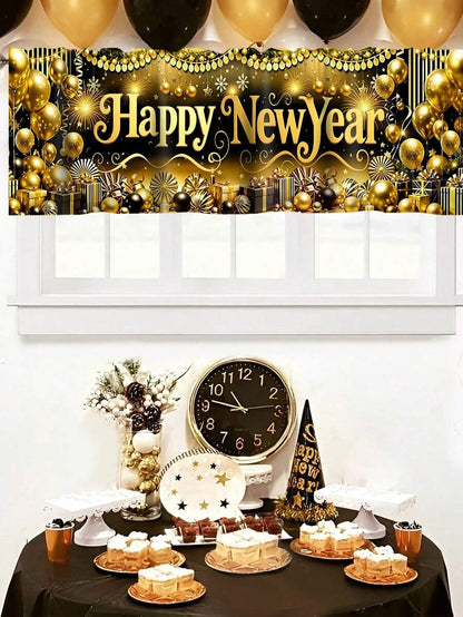 Santa Claus & Snowman Christmas Curtain Valance, 1–2 Piece Polyester Window Decor with Rod Pocket for Kitchen, Living Room or Bedroom