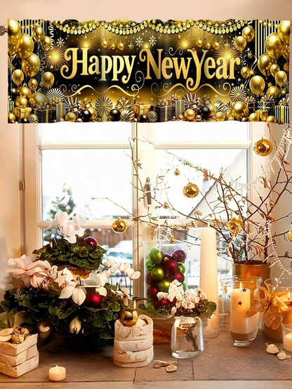 Santa Claus & Snowman Christmas Curtain Valance, 1–2 Piece Polyester Window Decor with Rod Pocket for Kitchen, Living Room or Bedroom