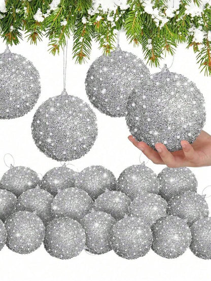 12pcs Champagne Christmas Ball Ornaments, 3.15-Inch Shatterproof Baubles, Elegant Tree Decorations for Weddings, Holidays, and Party Displays