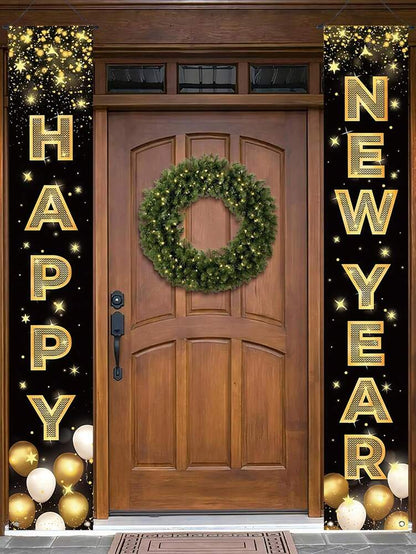 Thanksgiving Pumpkin Gnome Door Banner Set, 30x180cm Polyester Hanging Porch Sign, Autumn Harvest Decoration for Farmhouse Indoor & Outdoor Display