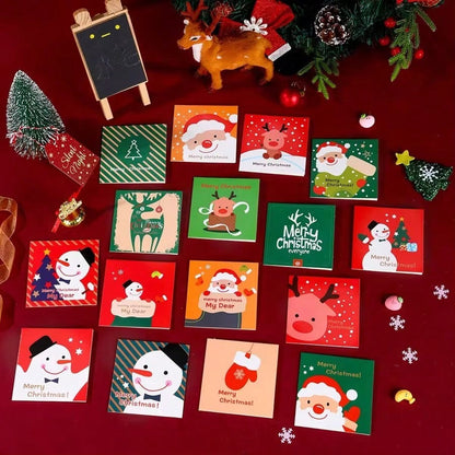 24pcs Mini Christmas Greeting Cards Set, Embossed Santa Claus Design with Envelopes, Perfect for Holiday Wishes, Gifts, and Festive Messages