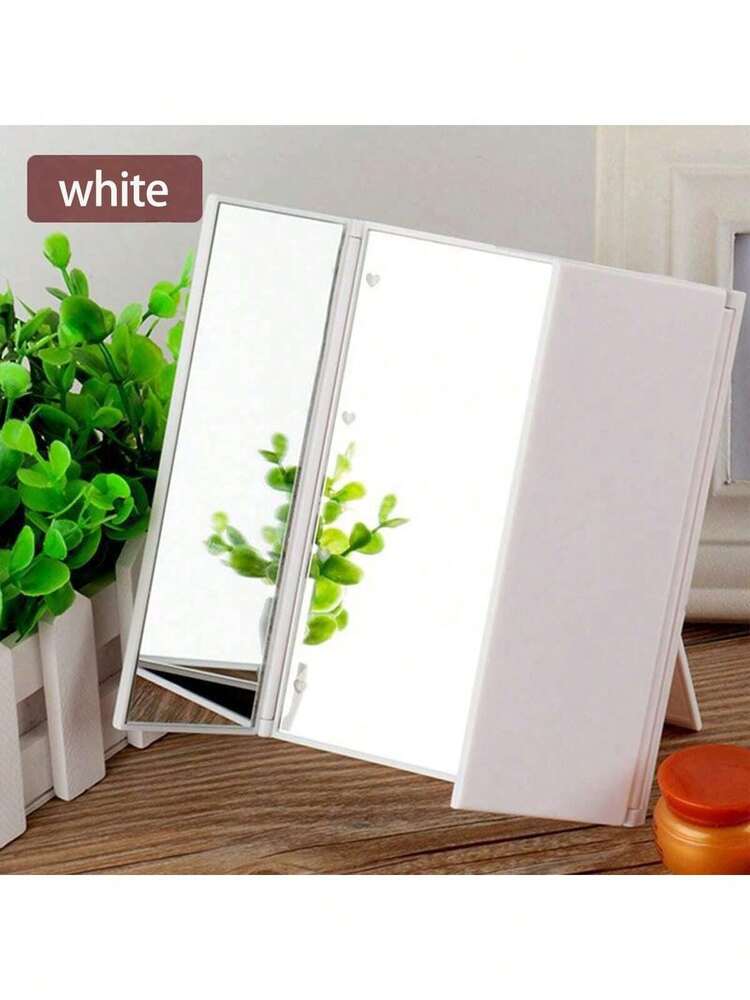 3-Sided Foldable Makeup Mirror, Ultra-Thin Portable Vanity Mirror for Travel or Home, Adjustable Compact Beauty Mirror Gift for Women (1pc)