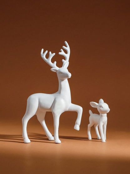 2pcs Gold Deer Sculptures, Mother and Baby Figurines for Room Decoration, Elegant Home Ornament Set, Perfect Birthday or Christmas Gift