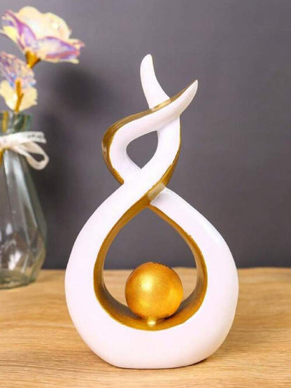 1pc Modern Abstract Resin Art Sculpture, Elegant Handmade Decorative Statue for Living Room, Bedroom or Office Desk, Minimalist Home Decor