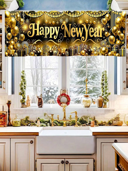 Santa Claus & Snowman Christmas Curtain Valance, 1–2 Piece Polyester Window Decor with Rod Pocket for Kitchen, Living Room or Bedroom