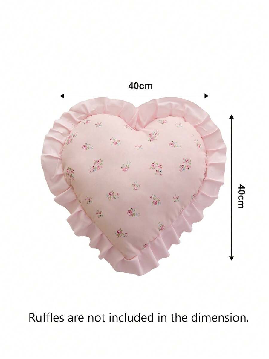 1pc Leopard Print Heart-Shaped Throw Pillow, Romantic French Ruffle Design, Decorative Cushion for Sofa, Bedroom or Living Room, OEKO-TEX Certified