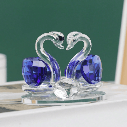 1pc Crystal Swan Figurine, Elegant Glass Ornament for Home or Office Decoration, Romantic Table Display Decor