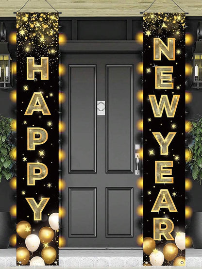 Thanksgiving Pumpkin Gnome Door Banner Set, 30x180cm Polyester Hanging Porch Sign, Autumn Harvest Decoration for Farmhouse Indoor & Outdoor Display