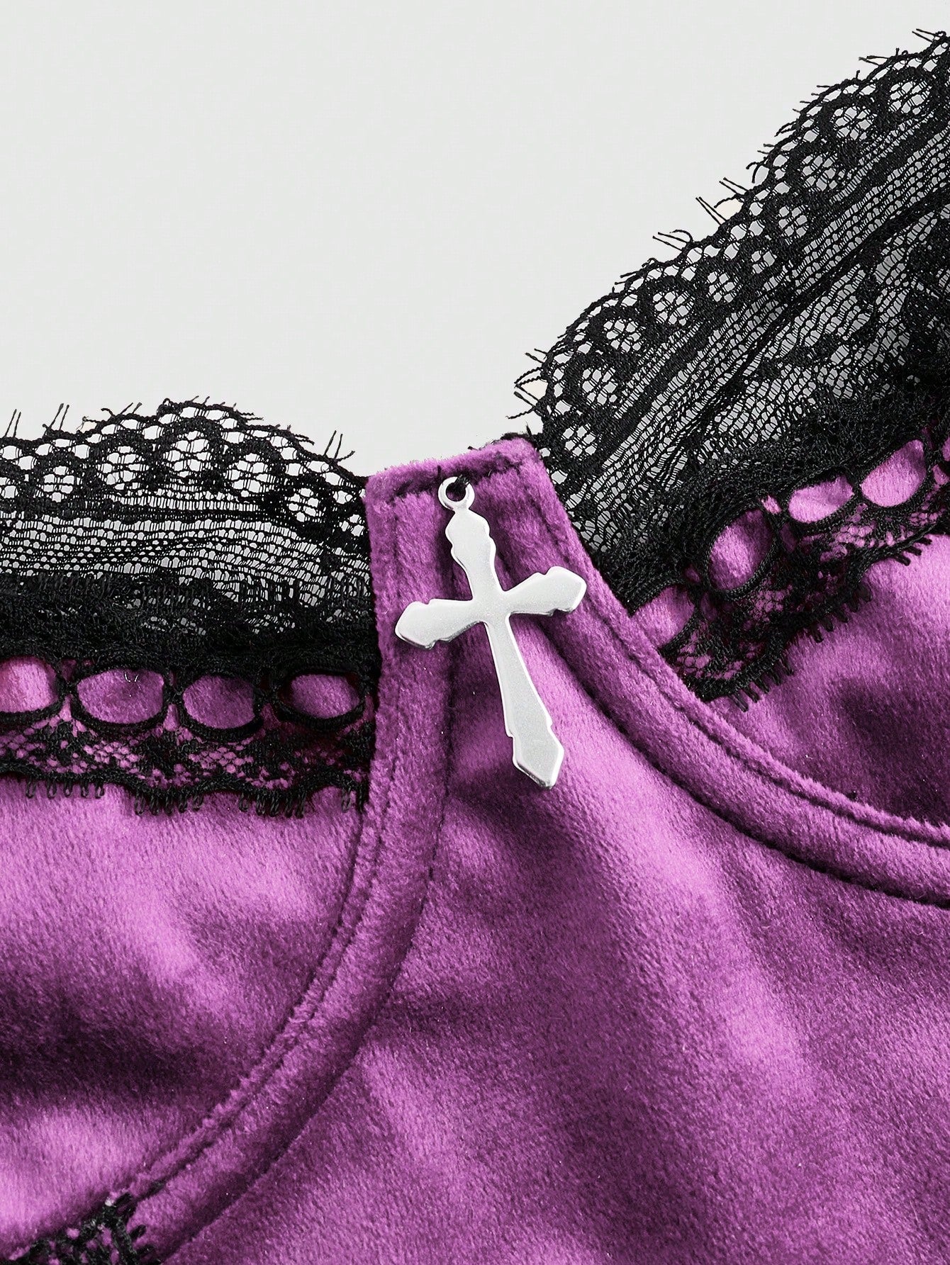 Goth Contrast Lace Sexy Bodysuit Lingerie