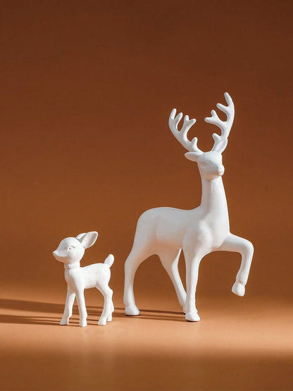 2pcs Gold Deer Sculptures, Mother and Baby Figurines for Room Decoration, Elegant Home Ornament Set, Perfect Birthday or Christmas Gift