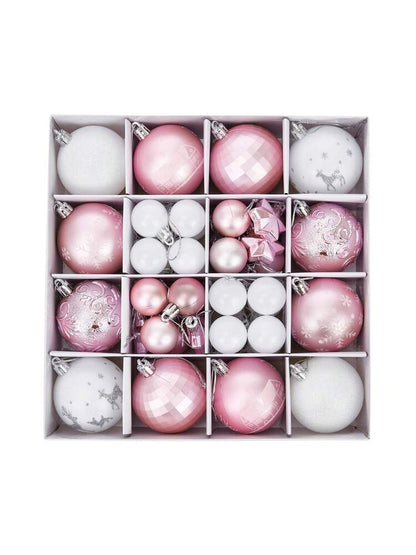 44pcs Sequined Christmas Tree Ball Ornaments, Glitter Decorative Holiday Tree Baubles, Perfect for Christmas Parties and Home Decoration