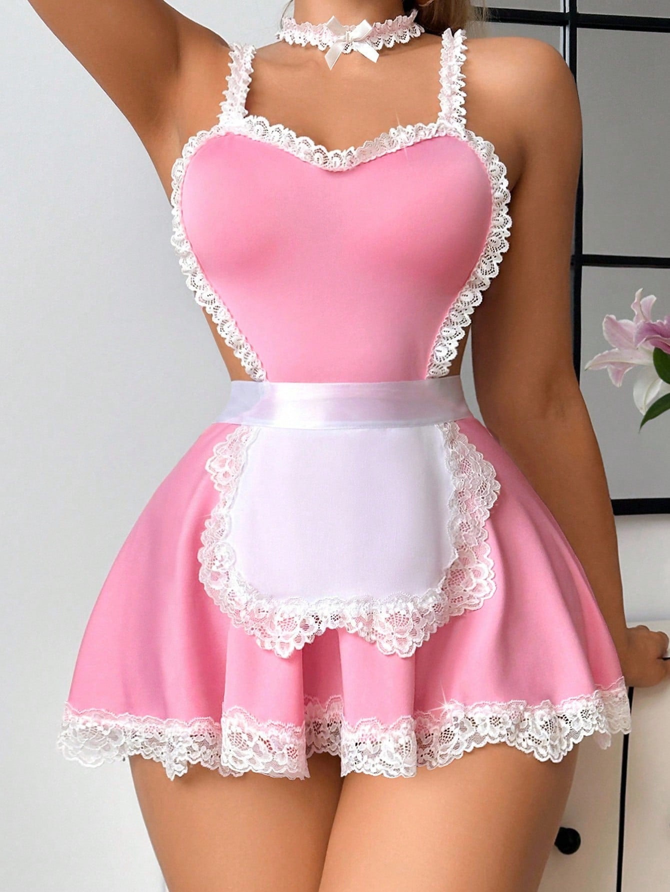 3-Piece Butterfly Lingerie Set with Non-Wired Bra Garter and Neck Ring