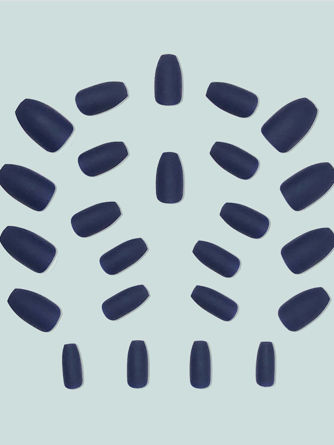 24pcs Medium Almond Matte Press On Nails, Solid Color White Black Pink Blue Multi Tone Set, Full Coverage Nails For Women And Girls