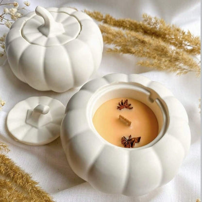 1pc Pumpkin Shaped Jar Candle, Pumpkin Spice Scented Autumn Candle, Cozy Fall Home Decor for Living Room or Bedroom