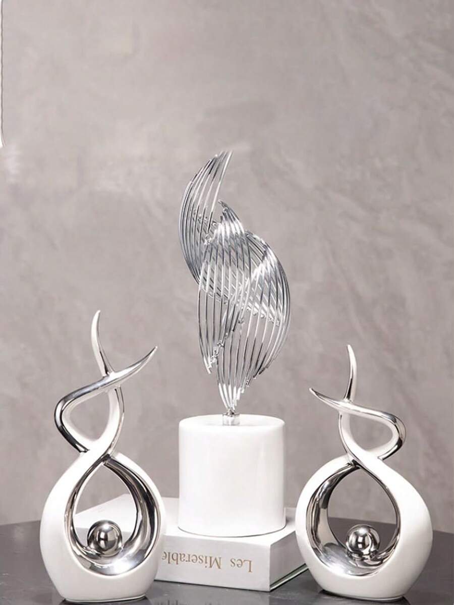 1pc Modern Abstract Resin Art Sculpture, Elegant Handmade Decorative Statue for Living Room, Bedroom or Office Desk, Minimalist Home Decor