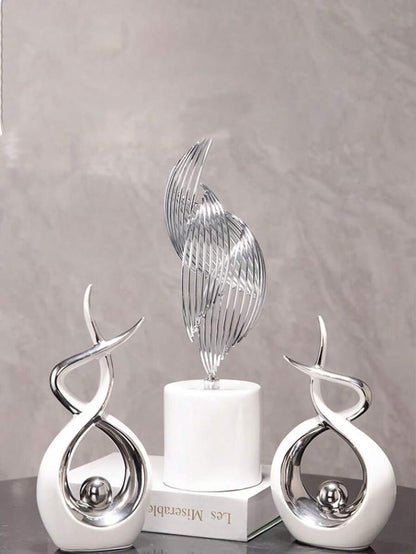 1pc Modern Abstract Resin Art Sculpture, Elegant Handmade Decorative Statue for Living Room, Bedroom or Office Desk, Minimalist Home Decor