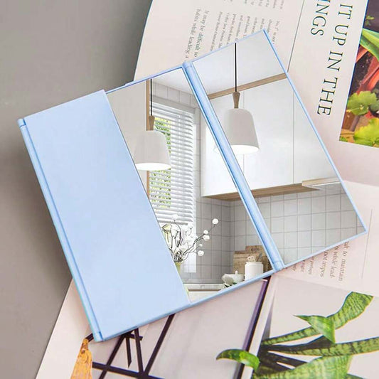 3-Sided Foldable Makeup Mirror, Ultra-Thin Portable Vanity Mirror for Travel or Home, Adjustable Compact Beauty Mirror Gift for Women (1pc)