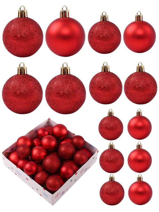 44-Piece Christmas Ball Ornament Set, Shatterproof Hanging Baubles for Christmas Tree, Wedding or Office Decor, Multi-Size Holiday Decorations
