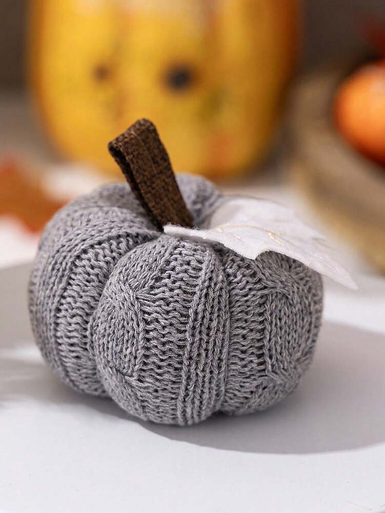 Knitted Orange Pumpkin Hanging Decoration, 1/3pcs Thanksgiving Harvest Ornaments for Home, Table, or Party Displays, Autumn and Fall Festival Decor