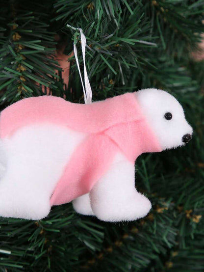 White Polar Bear Christmas Tree Ornament, Cute Hanging Pendant for Home or Office, Adorable Small Holiday Decoration for Kids and Family