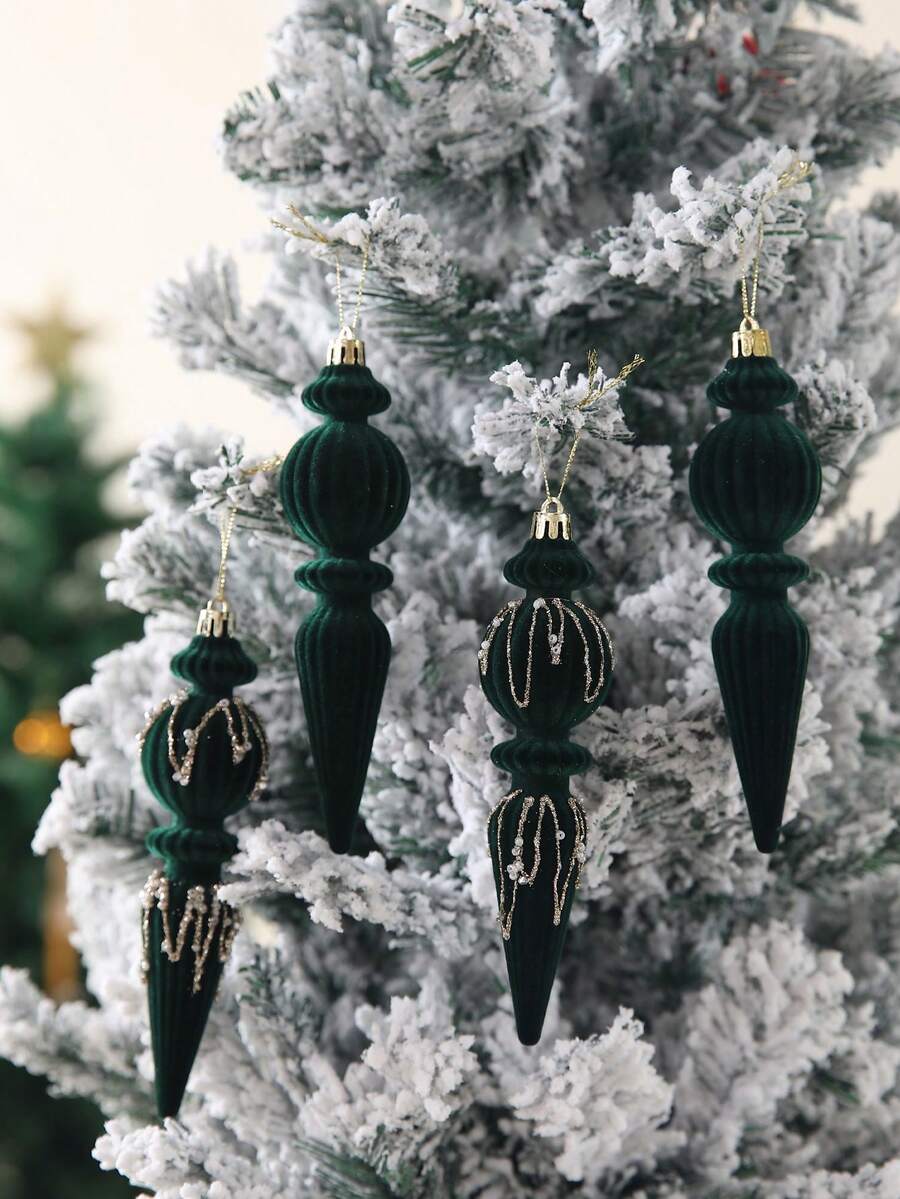 6/12pcs Velvet Christmas Ornament Set (7"), Textured Shatterproof Burgundy Tree Decorations, Elegant Holiday Home Decor