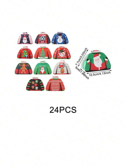 24-Piece DIY Christmas Gift Box Set, Small Festive Packaging Boxes for Presents, Party Favors, and Holiday Home Decorations