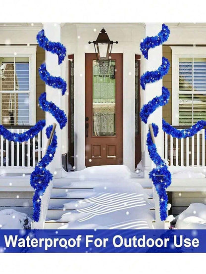 Metallic Tinsel Garland for Christmas, 1–2 Piece Shiny Glitter Streamer Decoration, Long Hanging Ornament for Trees, Parties, and Weddings