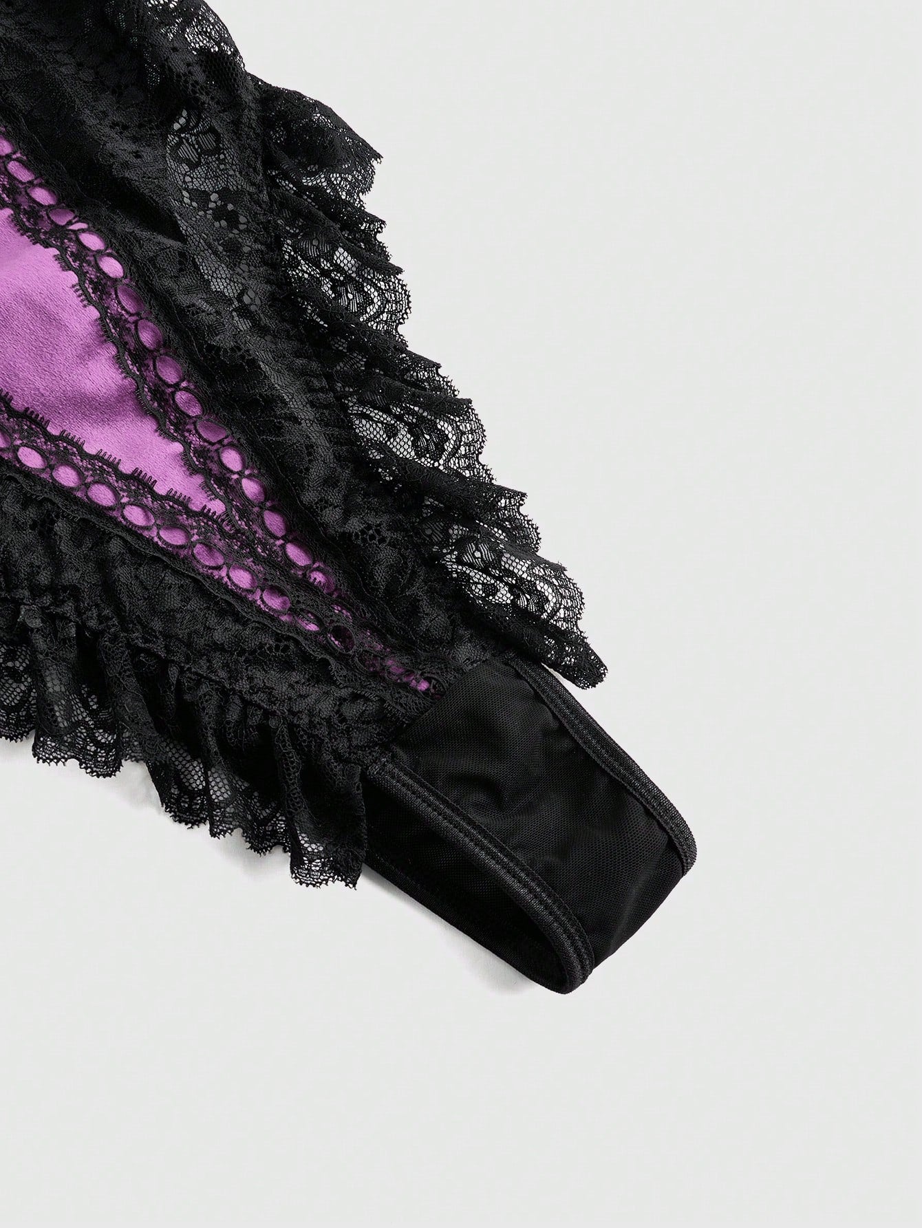 Goth Contrast Lace Sexy Bodysuit Lingerie