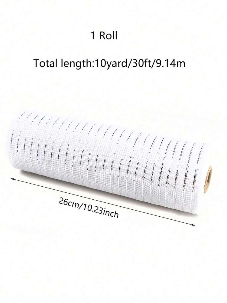 10 Yards Christmas Glitter Mesh Ribbon Roll, Shimmering DIY Craft Material for Gift Wrapping, Flower Bows, and Holiday Wreath Decorations