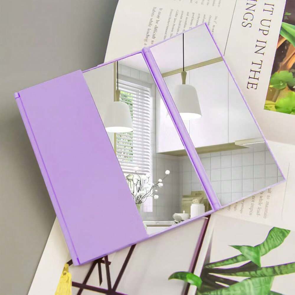 3-Sided Foldable Makeup Mirror, Ultra-Thin Portable Vanity Mirror for Travel or Home, Adjustable Compact Beauty Mirror Gift for Women (1pc)