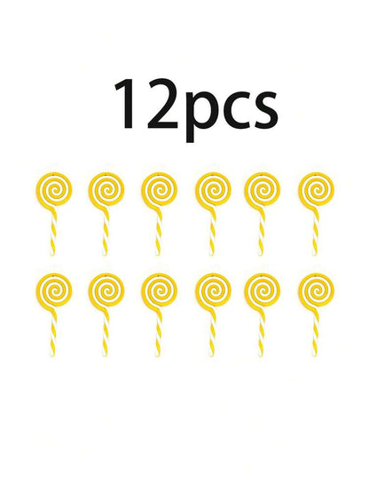 5pcs 5-Inch Christmas Candy Ornaments, Red and White Lollipop Decorations, Fun Hanging Props for Christmas Trees, Fireplaces, and Holiday Scenes