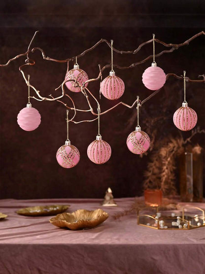 9pcs Green Velvet Christmas Tree Ball Ornaments, Flocked Painted Shatterproof Hanging Décor for Holiday Trees & Home Display