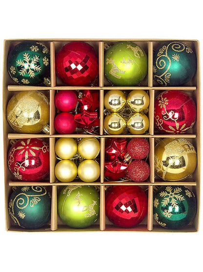 44pcs Sequined Christmas Tree Ball Ornaments, Glitter Decorative Holiday Tree Baubles, Perfect for Christmas Parties and Home Decoration