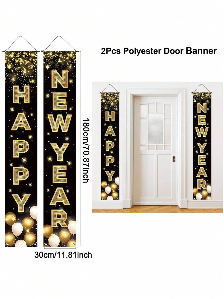 Thanksgiving Pumpkin Gnome Door Banner Set, 30x180cm Polyester Hanging Porch Sign, Autumn Harvest Decoration for Farmhouse Indoor & Outdoor Display