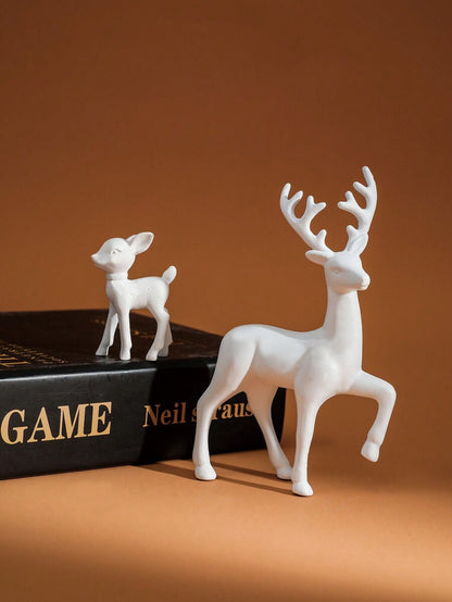 2pcs Gold Deer Sculptures, Mother and Baby Figurines for Room Decoration, Elegant Home Ornament Set, Perfect Birthday or Christmas Gift