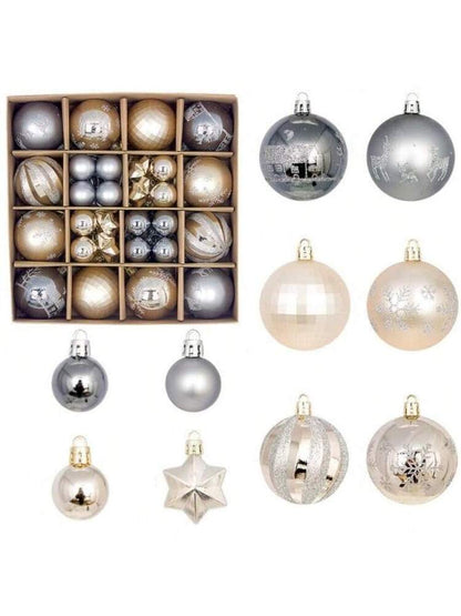 44pcs Sequined Christmas Tree Ball Ornaments, Glitter Decorative Holiday Tree Baubles, Perfect for Christmas Parties and Home Decoration