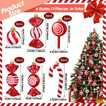 14/24pcs Red Candy Cane Ball Ornaments, Shatterproof Christmas Tree Hanging Decorations, Perfect for Holiday Home Decor and Gift Ideas