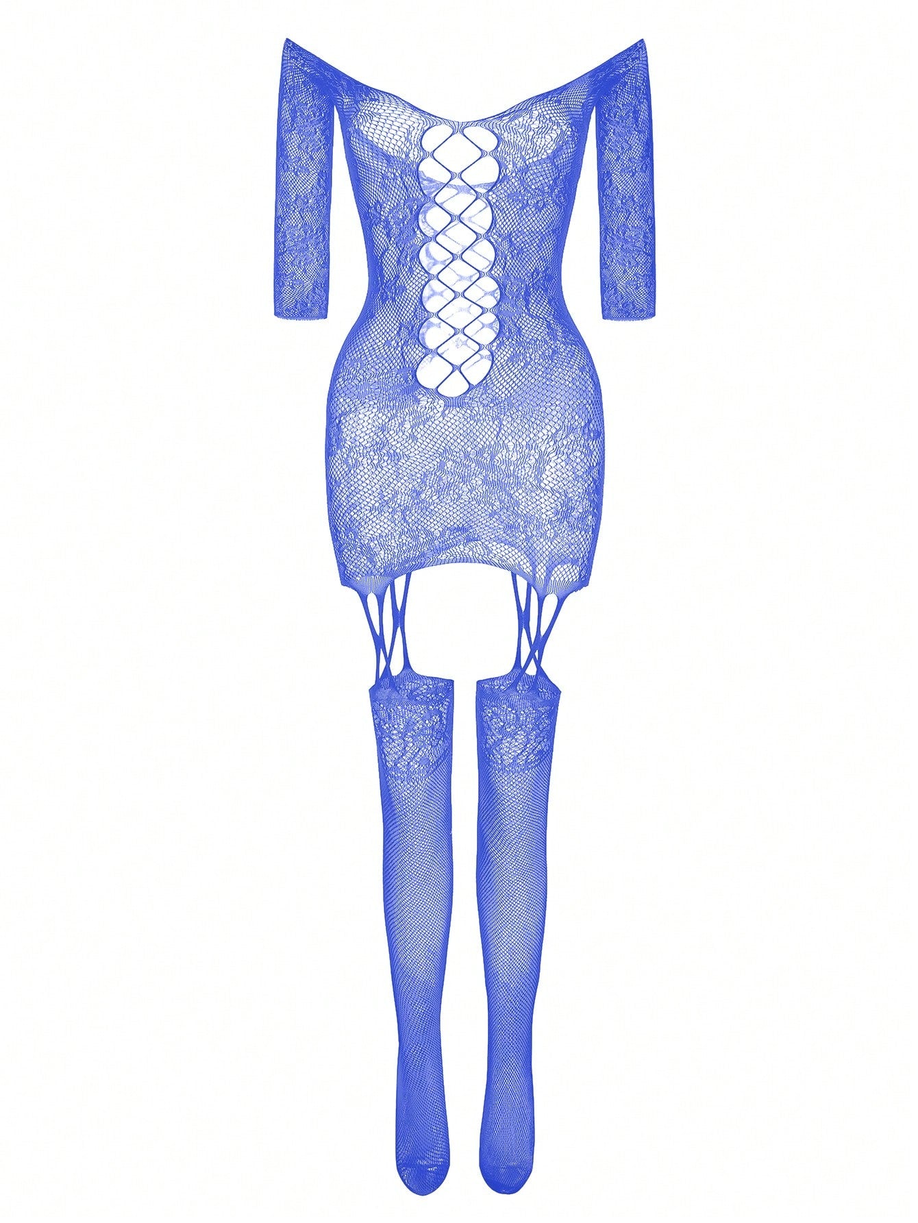 1pc Sexy High Stretch Semi-Sheer Floral Printed Bodystocking, Suitable For Parties, Galas, Clubs, Plus Size