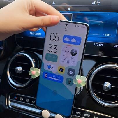 1pc Cartoon Car Phone Holder, Air Vent Mount Stand for iPhone & Android, Cute Car Accessory for Navigation & Hands-Free Use