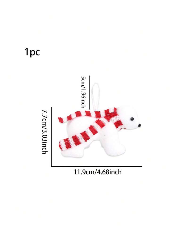 White Polar Bear Christmas Tree Ornament, Cute Hanging Pendant for Home or Office, Adorable Small Holiday Decoration for Kids and Family