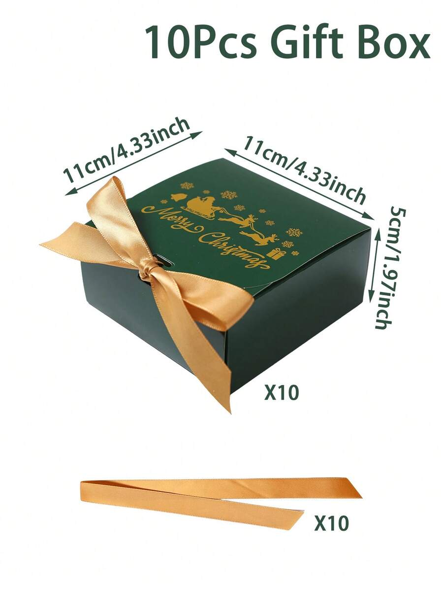 6pcs Christmas Gift Boxes with Ribbons, Santa Snowman & Reindeer Designs for Holiday Treats, Seasonal Packaging & Winter Home Decor