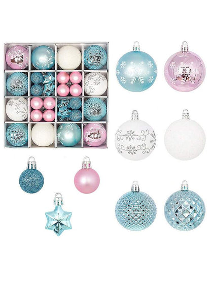 44pcs Sequined Christmas Tree Ball Ornaments, Glitter Decorative Holiday Tree Baubles, Perfect for Christmas Parties and Home Decoration