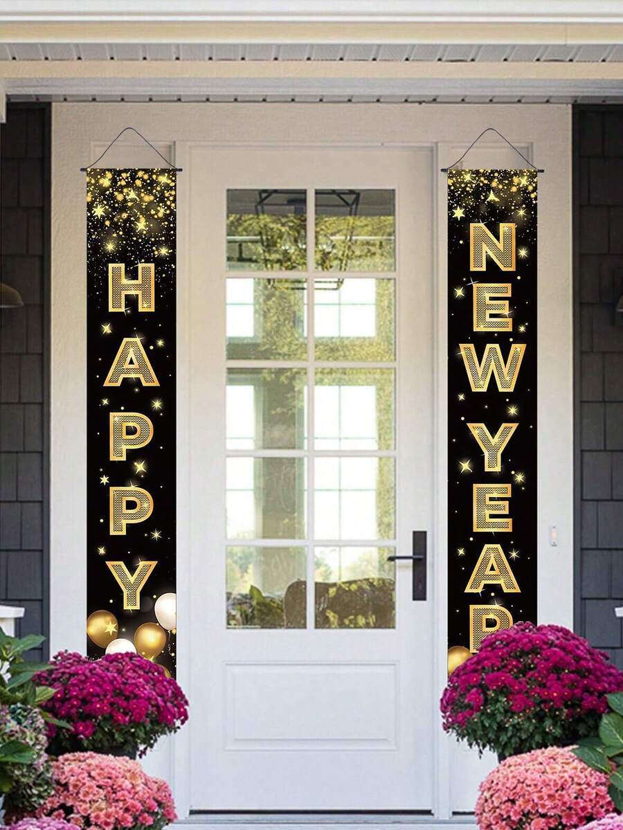 Thanksgiving Pumpkin Gnome Door Banner Set, 30x180cm Polyester Hanging Porch Sign, Autumn Harvest Decoration for Farmhouse Indoor & Outdoor Display