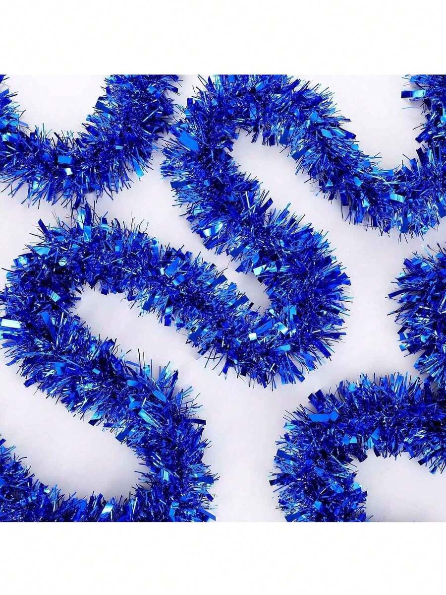 Metallic Tinsel Garland for Christmas, 1–2 Piece Shiny Glitter Streamer Decoration, Long Hanging Ornament for Trees, Parties, and Weddings